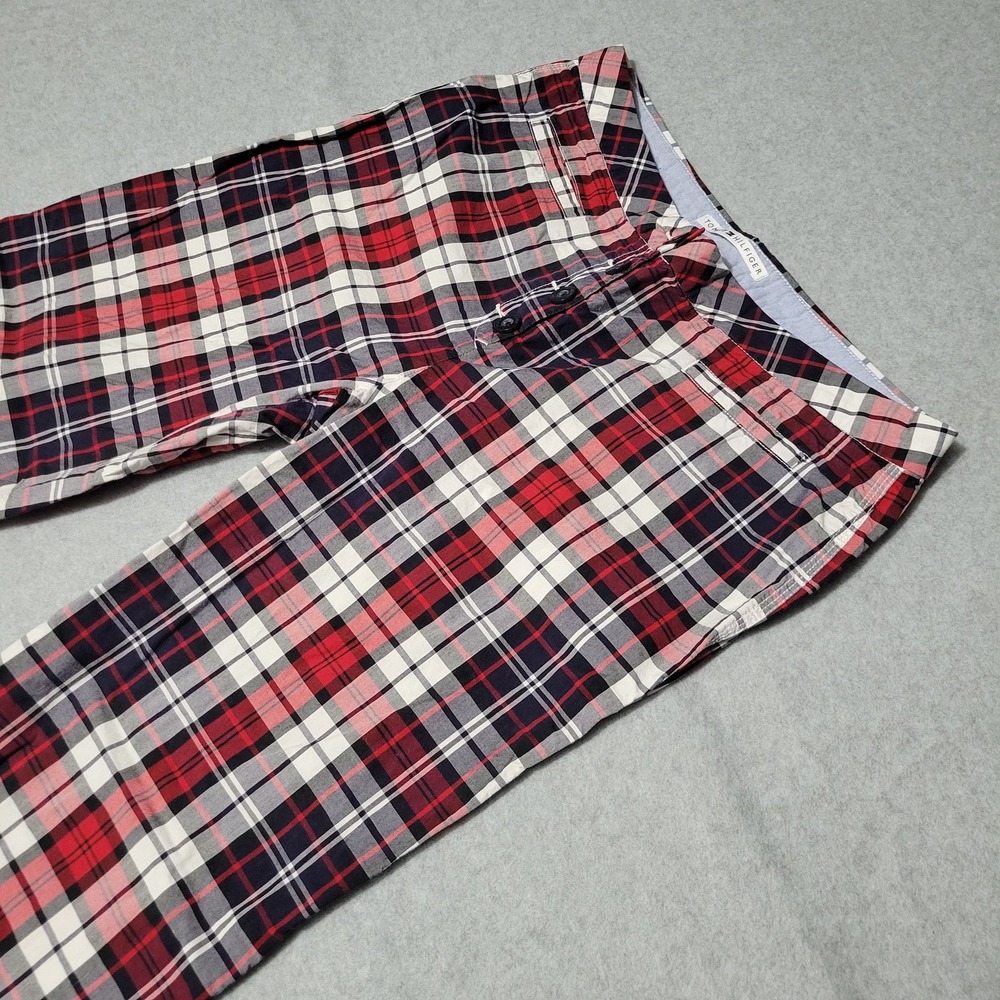 Tommy Hilfiger Women's Size 12 Red Plaid Pants Trousers